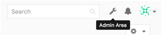 Figure 50. The “Admin area” item in the GitLab menu