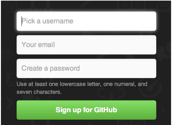 Figure 81. The GitHub sign-up form