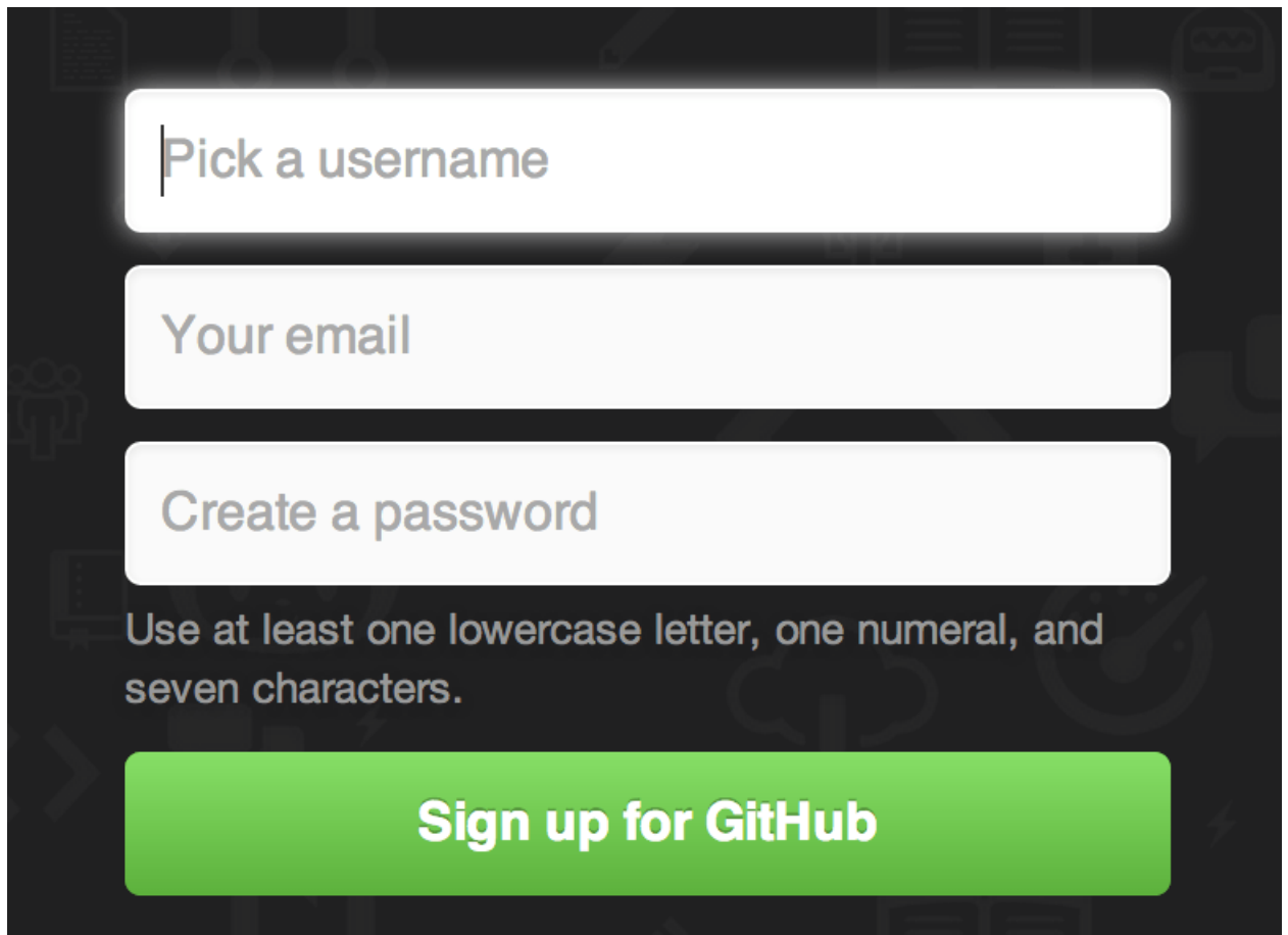 Figure 81. The GitHub sign-up form