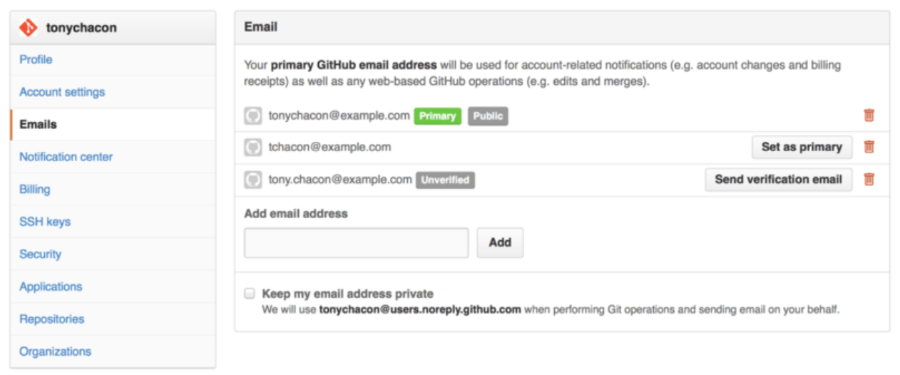 Figure 86. Add all your email addresses