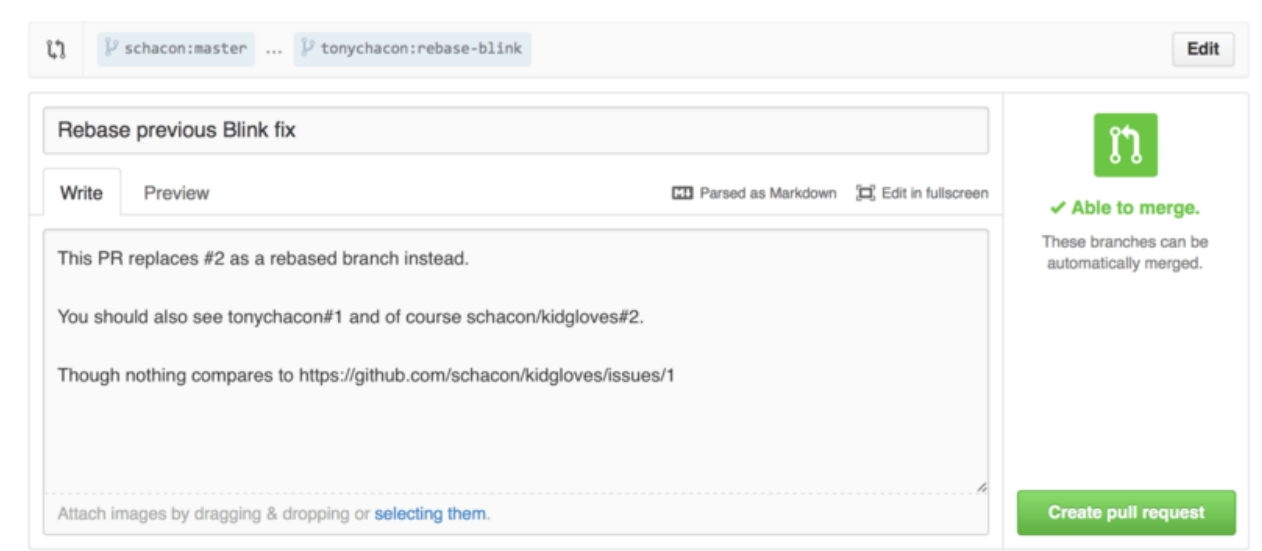 Figure 98. Cross references in a Pull Request