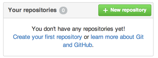 Figure 109. The “Your repositories” area