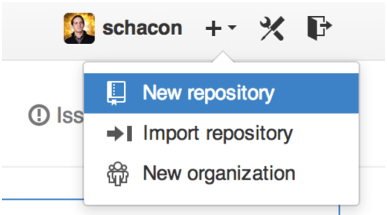 Figure 110. The “New repository” dropdown