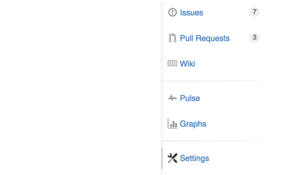 Figure 112. The repository settings link