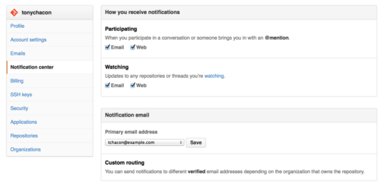 Figure 120. Notification center options