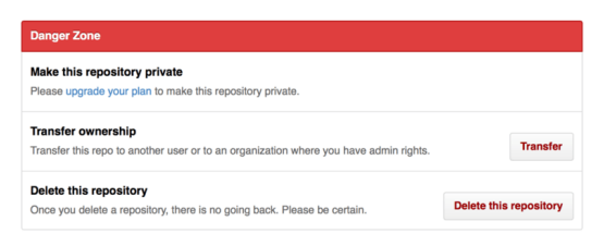Figure 124. Transfer a project to another GitHub user or Organization