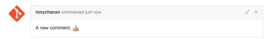Figure 134. A comment posted from the GitHub API