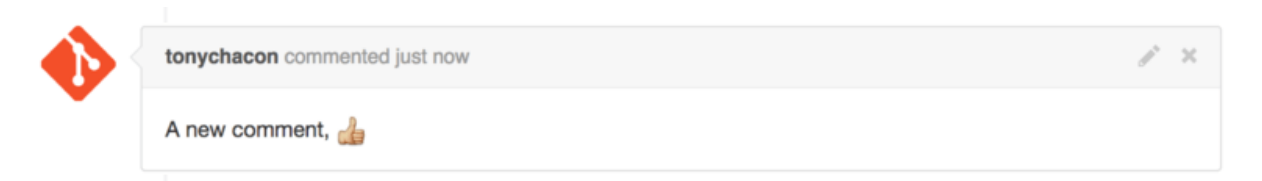 Figure 134. A comment posted from the GitHub API