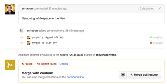 Figure 135. Commit status via the API