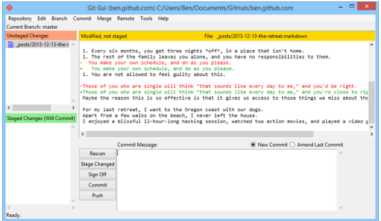 Figure 178. The git-gui commit tool