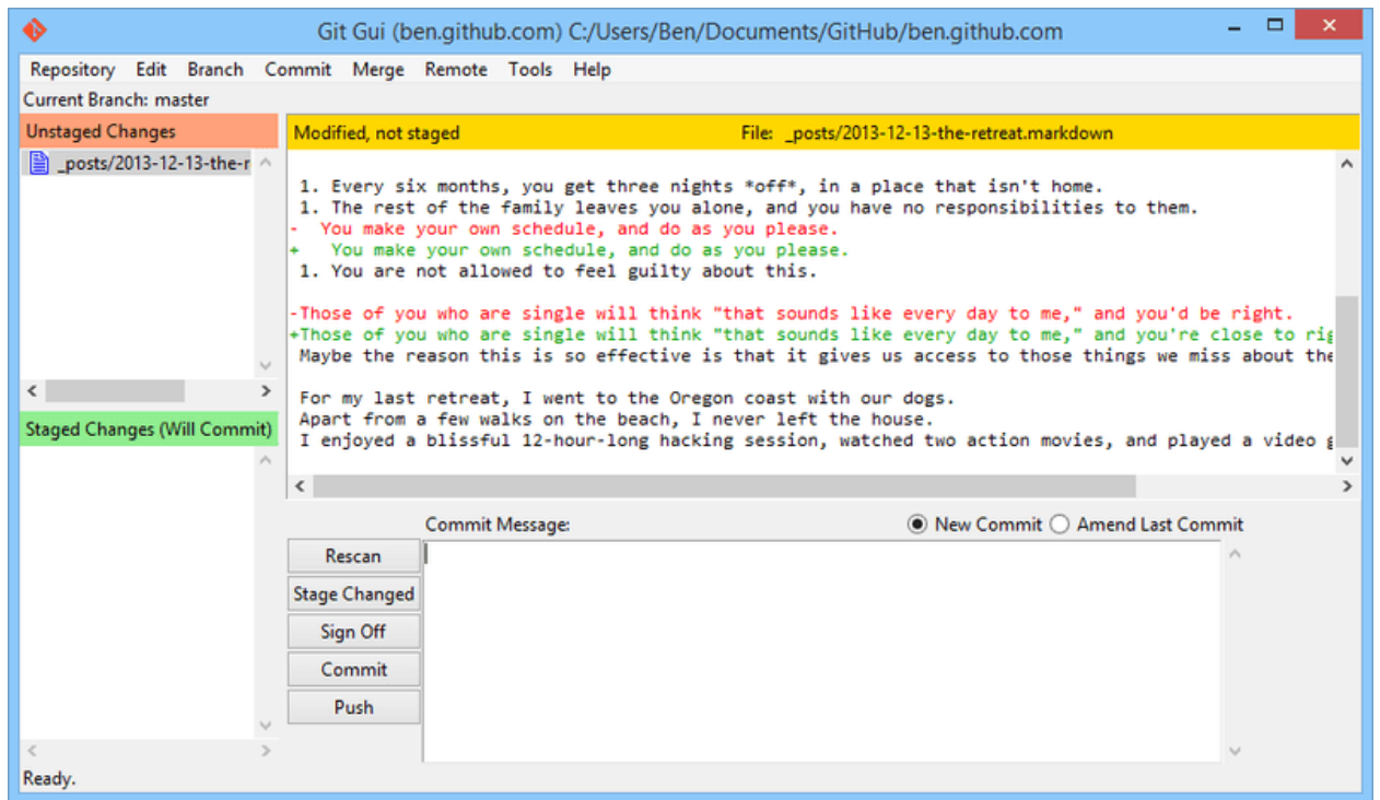 Figure 178. The git-gui commit tool