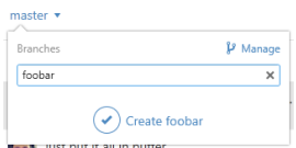 Figure 182. Creating a branch on Windows