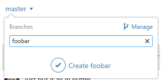 Figure 182. Creating a branch on Windows