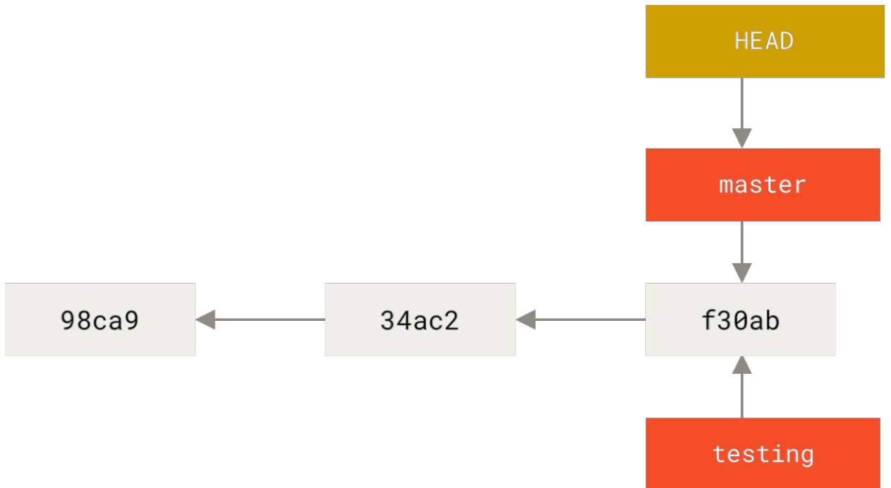Figure 13. HEAD pointing to a branch